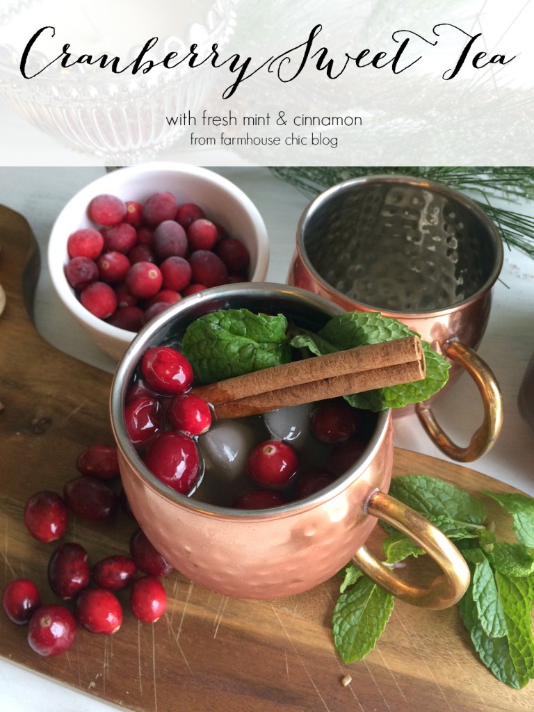Cranberry sweet tea with fresh mint & cinnamon!