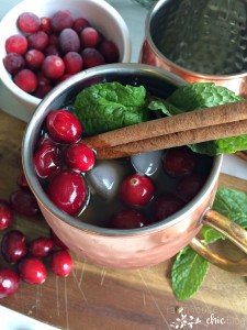 Cranberry sweet tea with fresh mint & cinnamon!