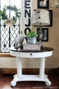 Oval library table makeover