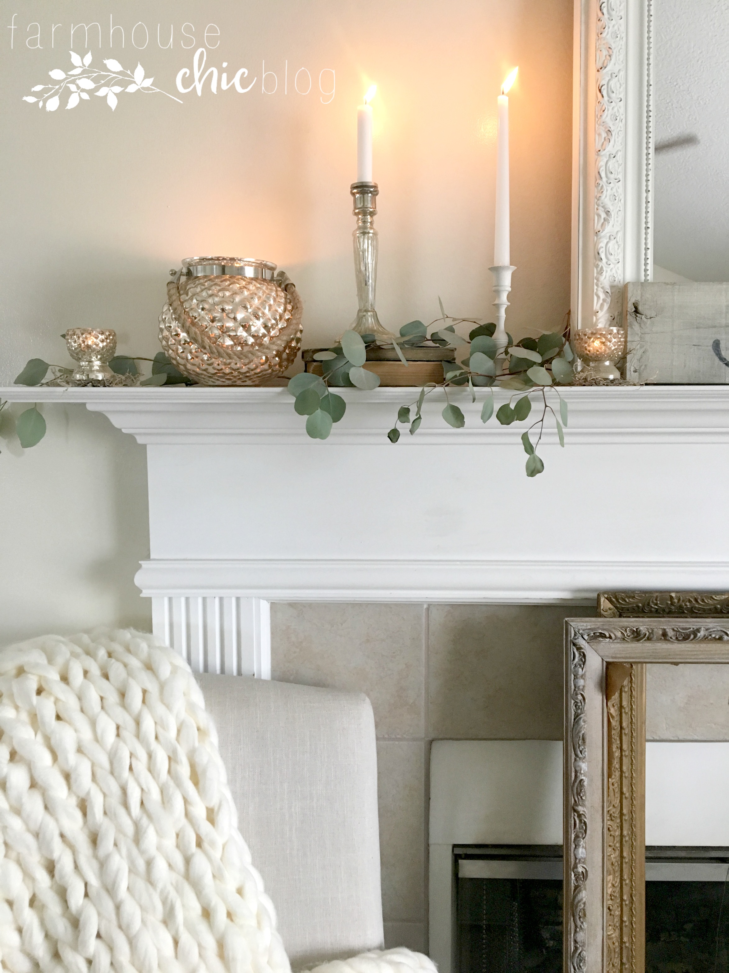 Simple, Neutral Early Fall Mantel